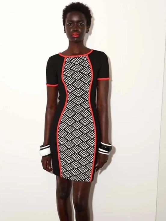 Yoana Barashi Dresses & Skirts - Yoana Baraschi Runway Dress 6 Black White Geometric Mesh Panel Colorblock Fall